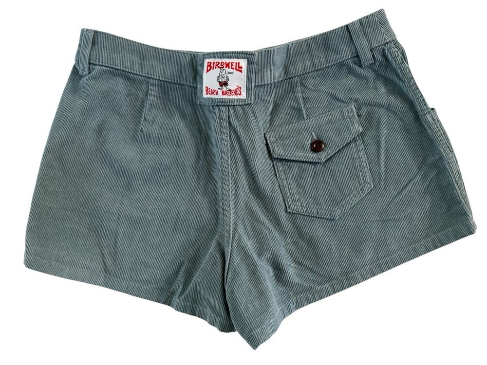 Birdwell Beach Britches Corduroy Shorts Blue Womens Size 8 Patch Pockets #NE230